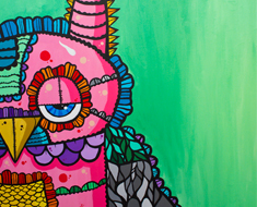 Mr. Pink 30 by 30 Acrylic on Canvas SOLD